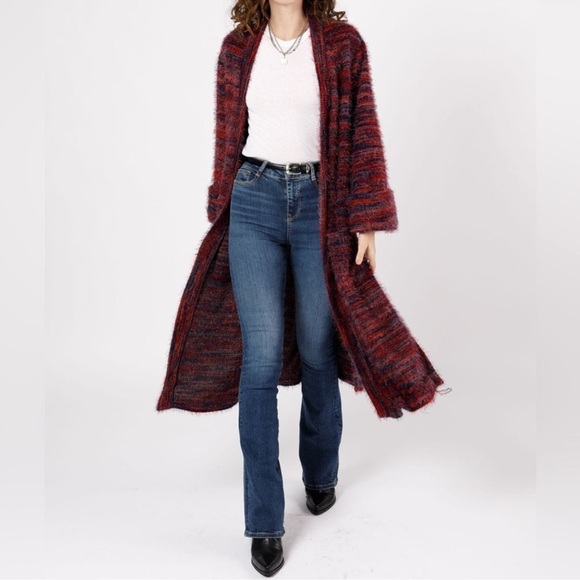 NWT:Band Of The Free BOG Sunset Boulevard Mixed Knit Cardigan Duster•Small - Picture 5 of 9